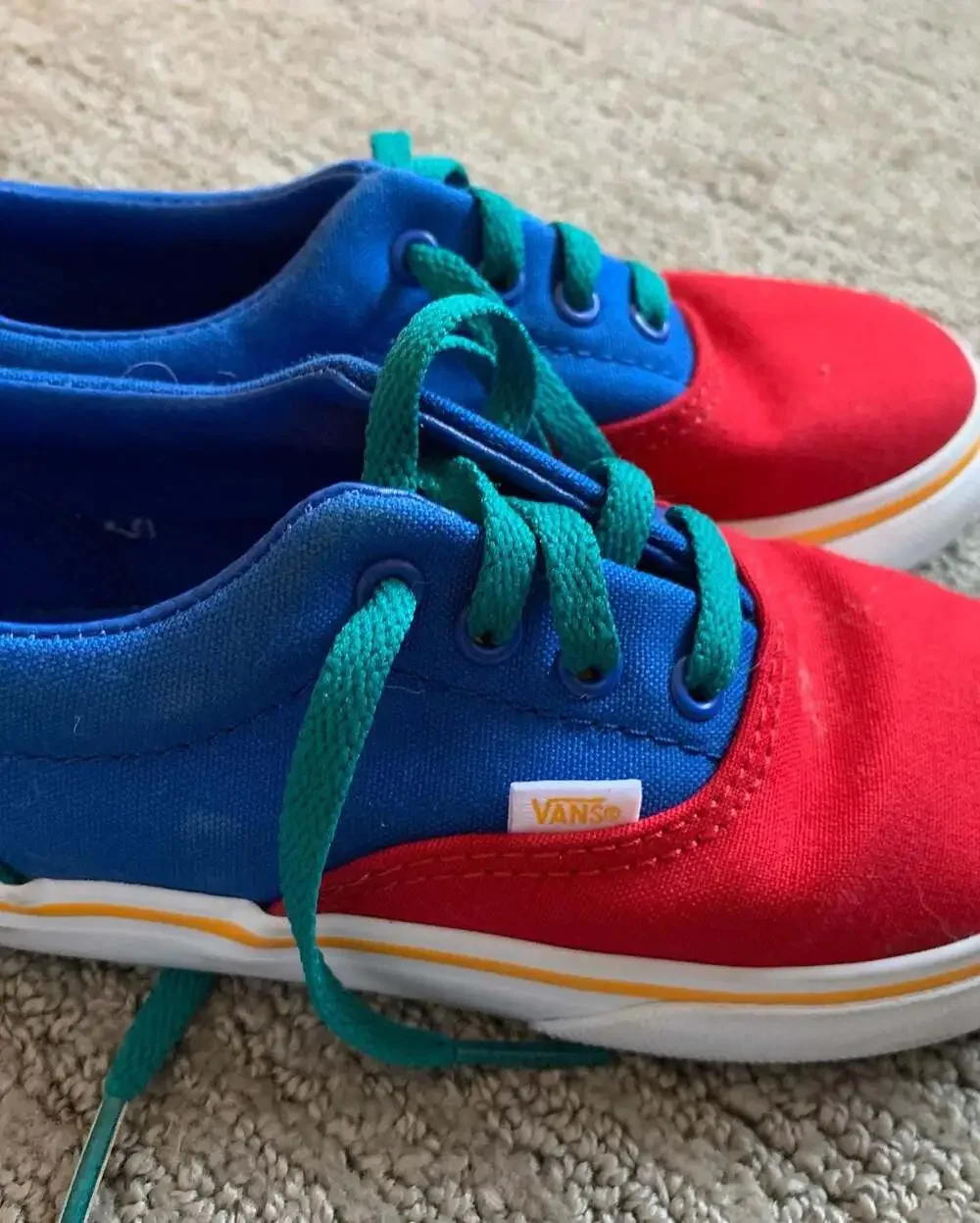 Size 10 Toddler Vans Era 'Primary Block' Multicolor Skate Shoes